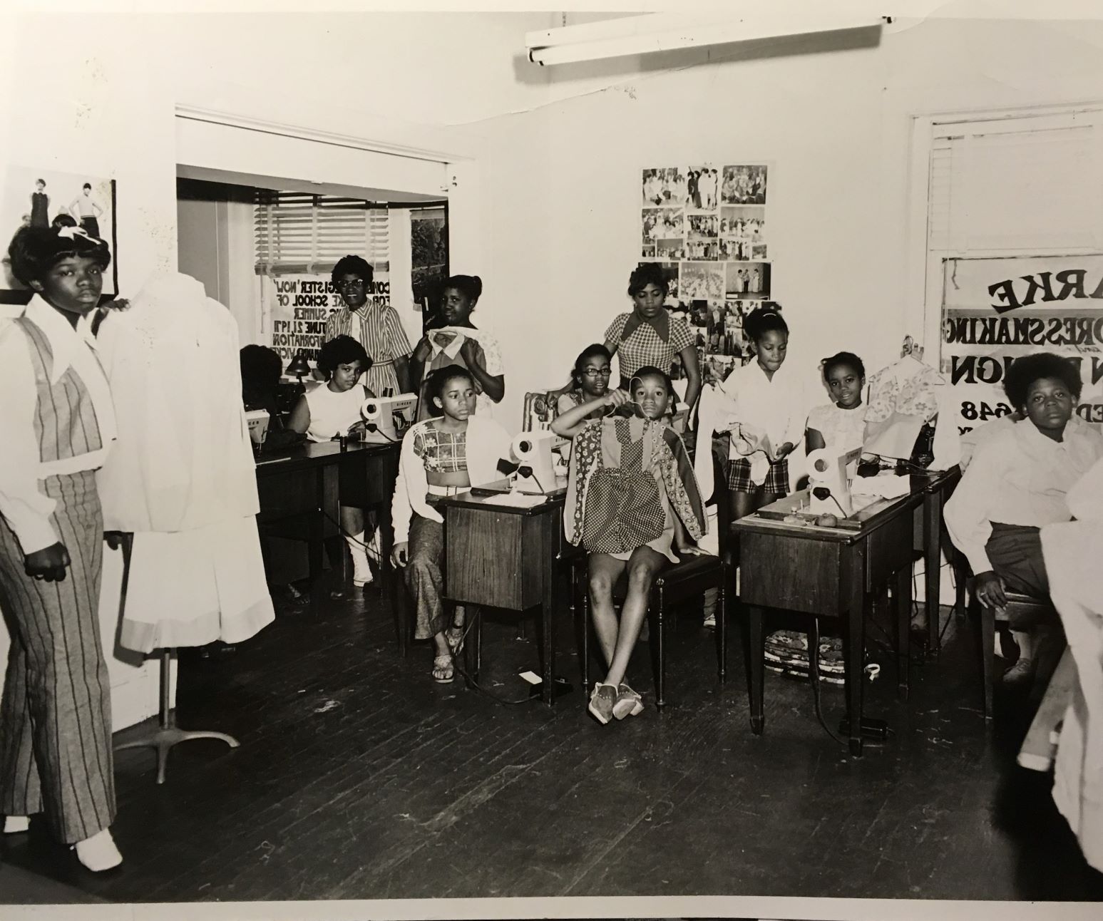 Students at the Clarke School of Dressmaking and Fashion Design